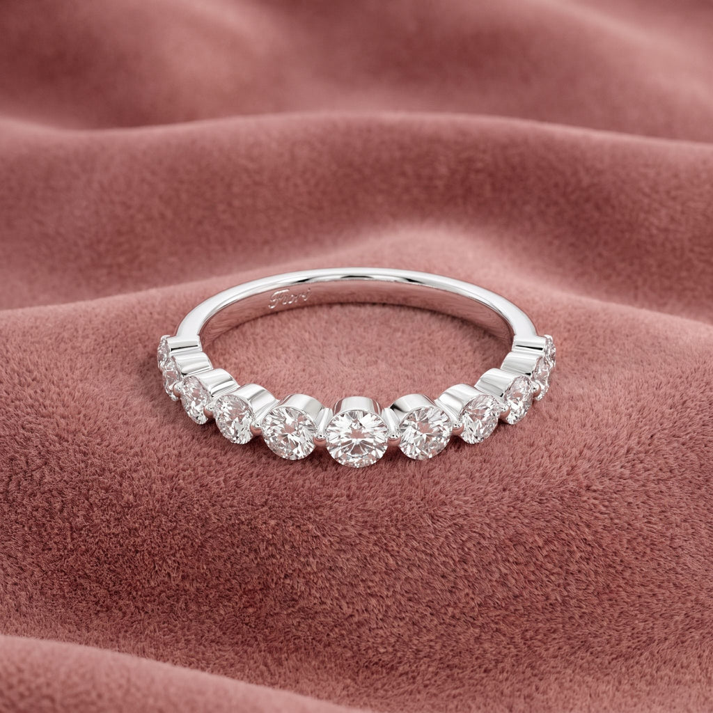 18K Half Eternity Diamond Ring — AI cloth, in-house