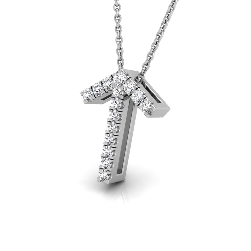 vimg:FJ1434|vimg:FJ1438|18K White Gold Tiwaz Viking Round Diamond Pendant — 3D VIEW