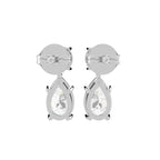 18K White Gold Pear Diamond Drop Earrings — BACK
