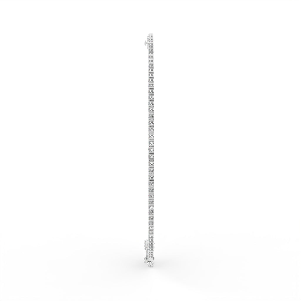 Sterling Silver Diamond Necklace — 3D / RIGHT