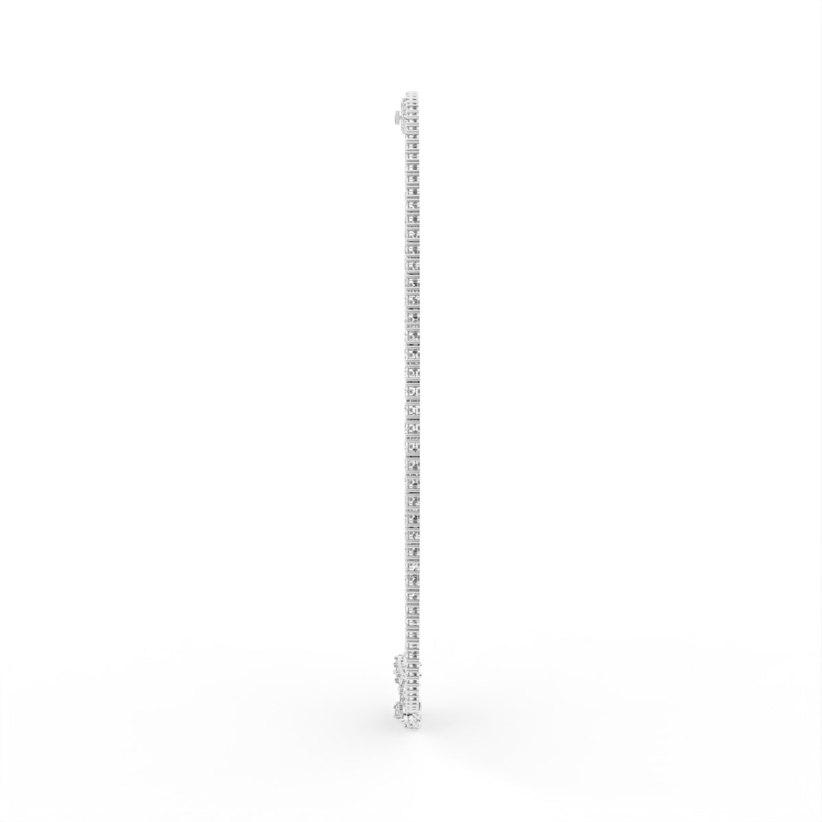 Sterling Silver Diamond Necklace — 3D / RIGHT