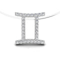 18K Zodiac Round Diamond Pendant — FRONT