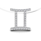 18K Zodiac Round Diamond Pendant — FRONT