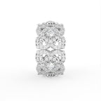 18K Floral Pave Diamond Ring — SIDE