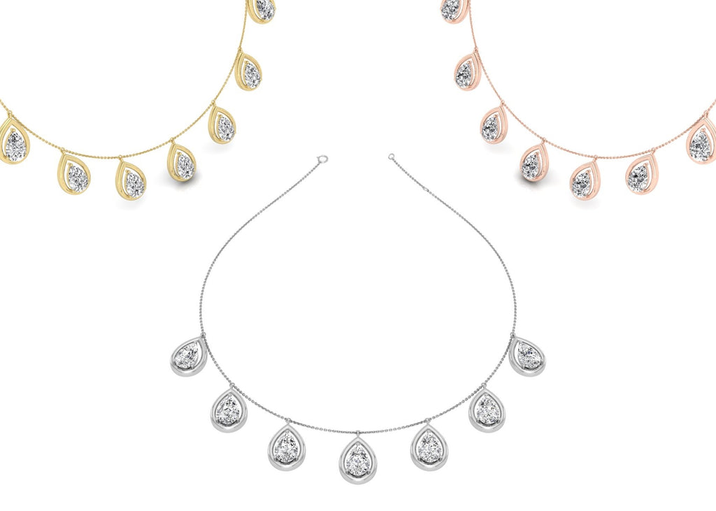 18K Round Diamond Tennis Necklace — 3 COLOR