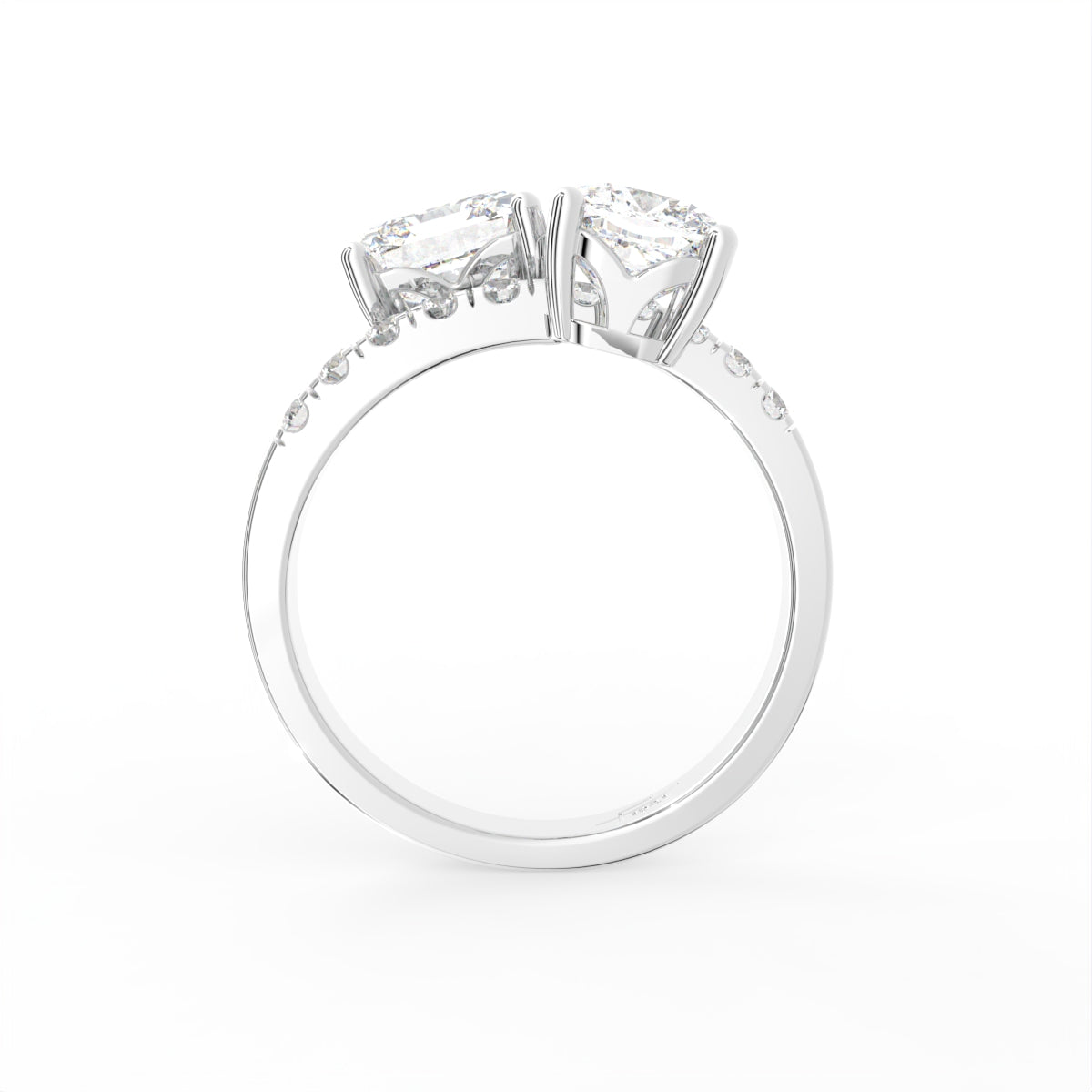 18K Bespoke Cushion Diamond Ring — FRONT