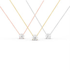 18K Solitaire Round Diamond Pendant — 3 COLOR