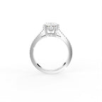 18K White Gold Solitaire Oval Diamond Ring — FRONT