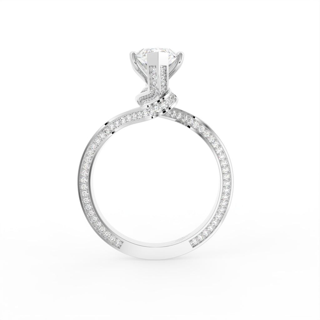 18K White Gold Marquise Diamond Engagement Ring — FRONT