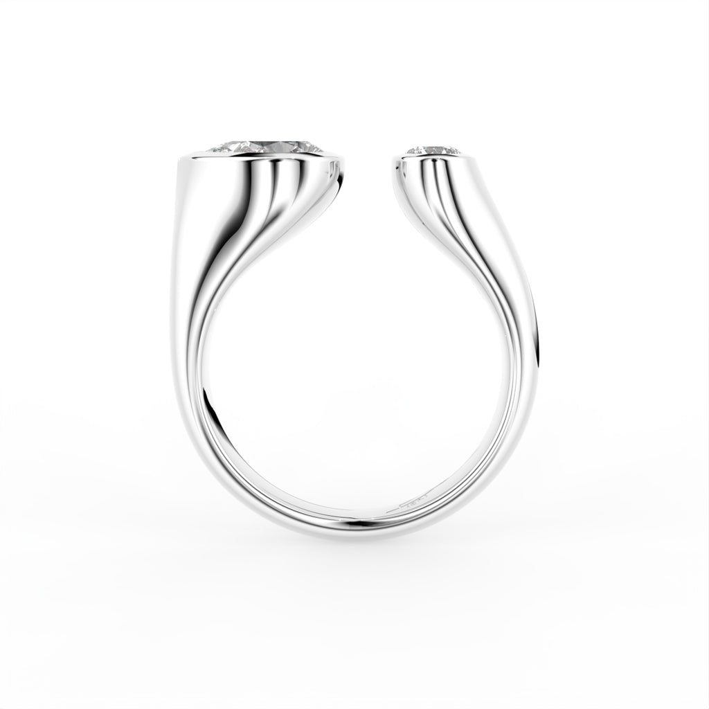 18K Bespoke Bezel Diamond Ring — FRONT