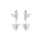18K White Gold Heart Marquise Diamond Drop Earrings — TOP