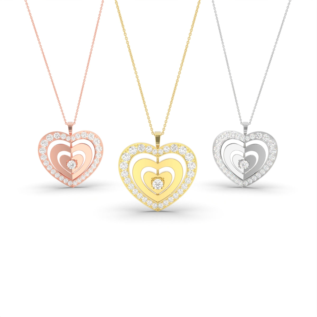 vimg:FJ6407|vimg:FJ6408|18K Rose Gold Heart Round Diamond Pendant — 3 COLOR
