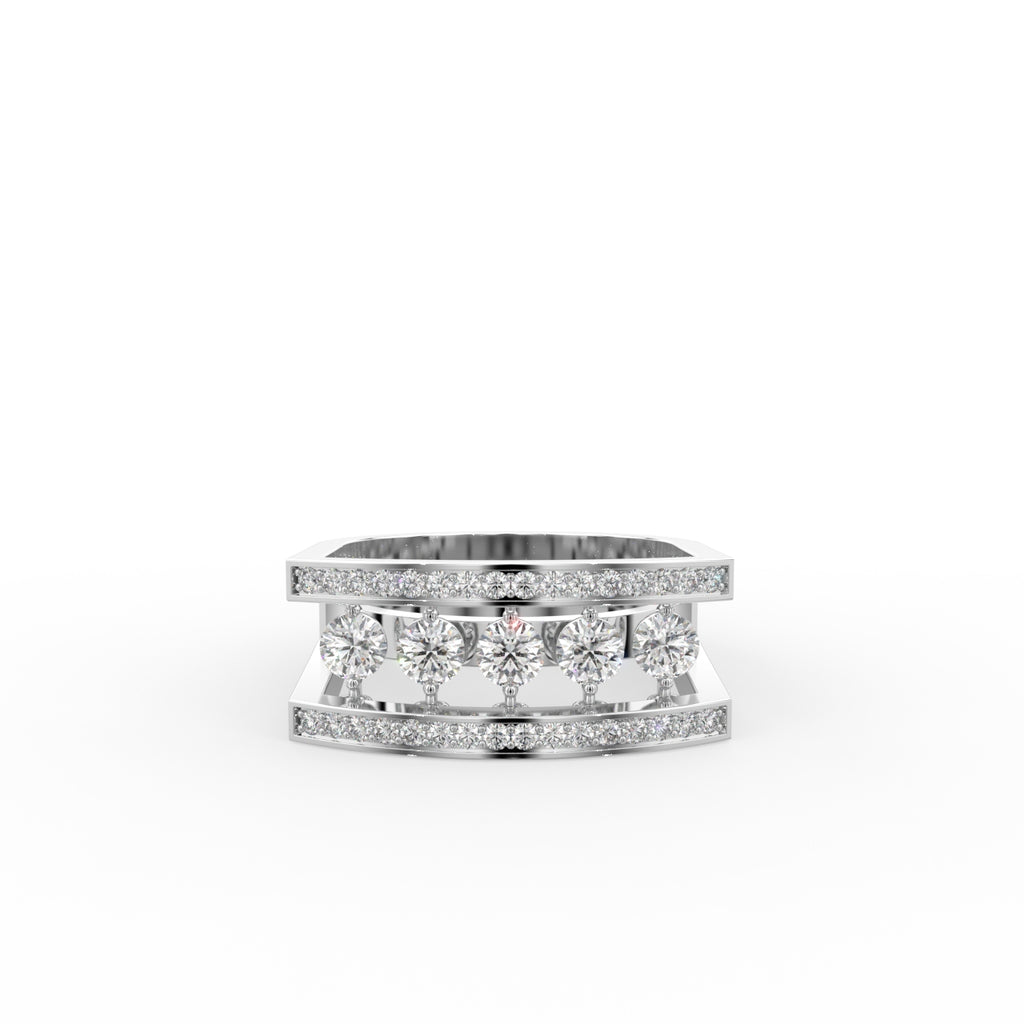 18K Rose Gold Bespoke Round Diamond Ring — TOP
