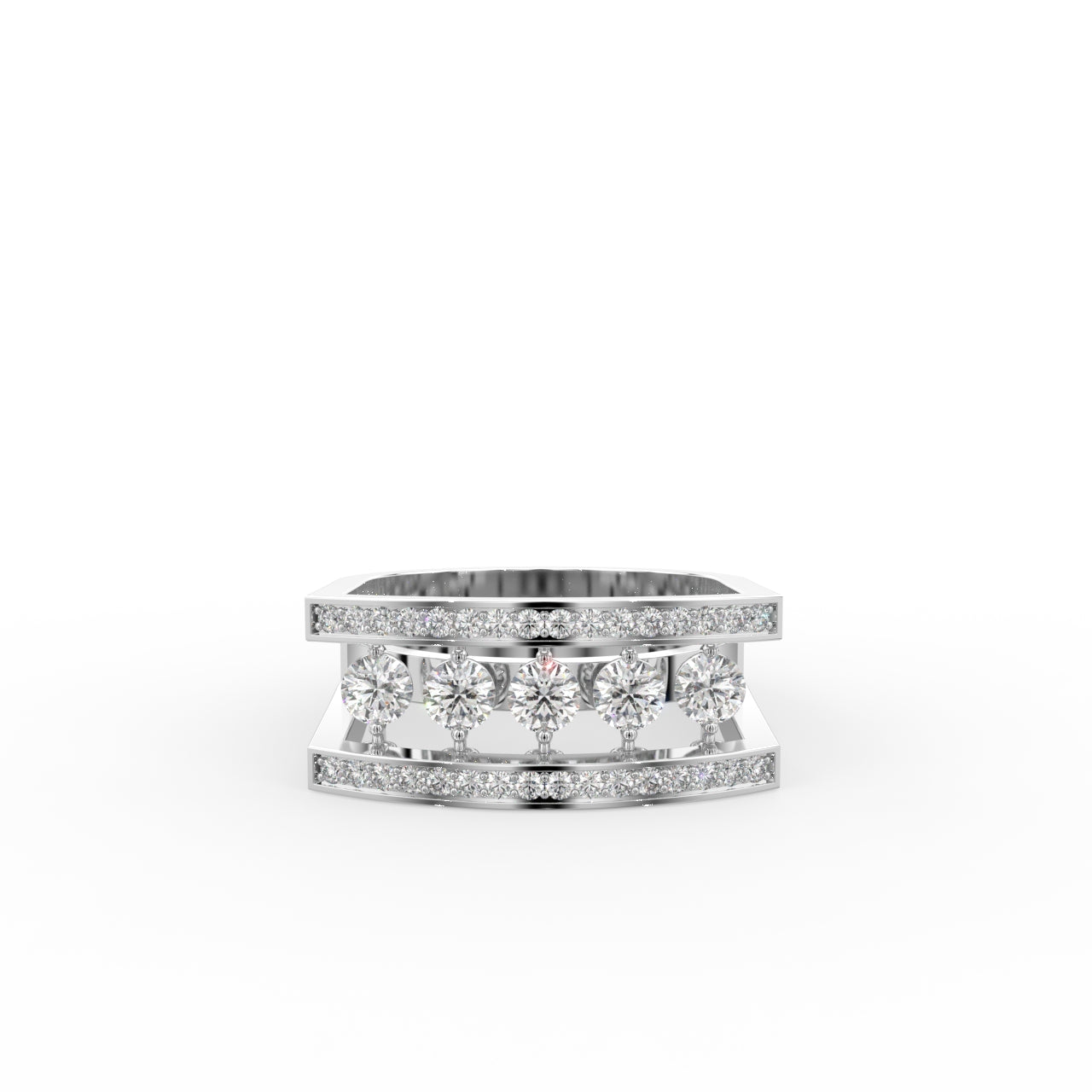 18K Rose Gold Bespoke Round Diamond Ring — TOP