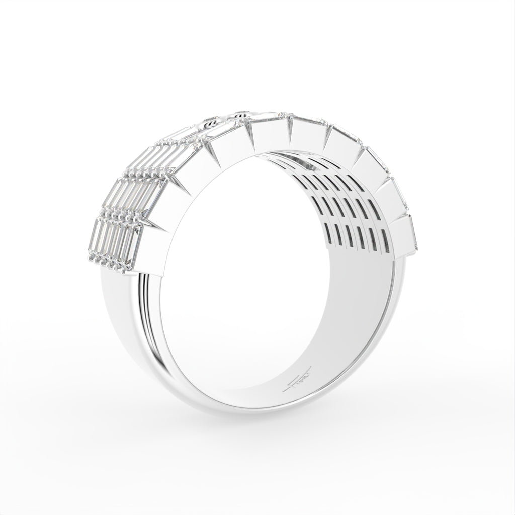 18K White Gold Round Diamond Eternity Ring — 3D VIEW