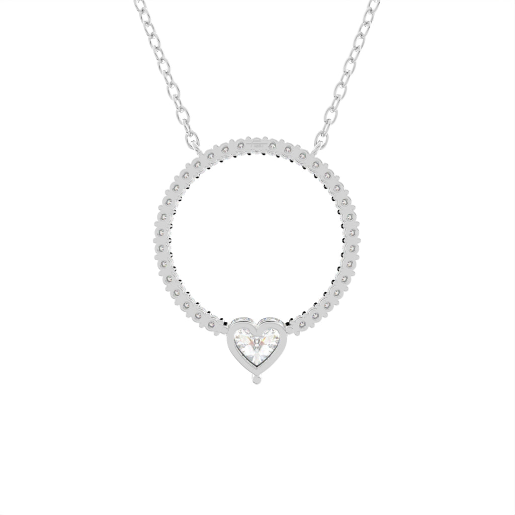 18K Heart Diamond Pendant — BACK