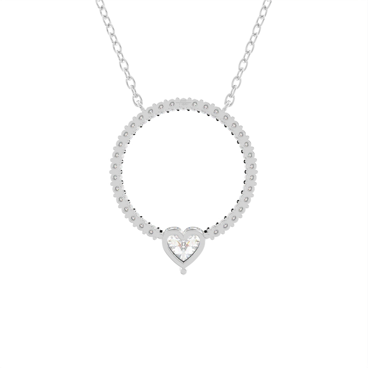 18K Heart Diamond Pendant — BACK