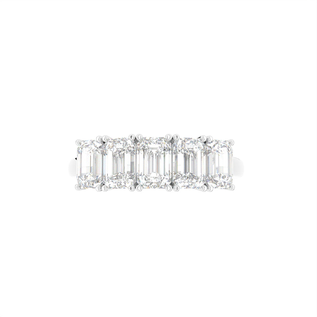 18K Solitaire Emerald Cut Diamond Ring — TOP