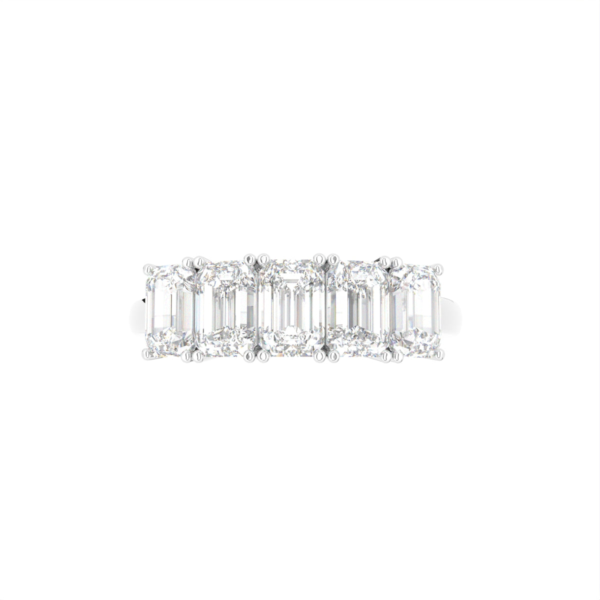 18K Solitaire Emerald Cut Diamond Ring — TOP