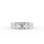 18K Full Eternity Emerald Cut Diamond Ring — TOP