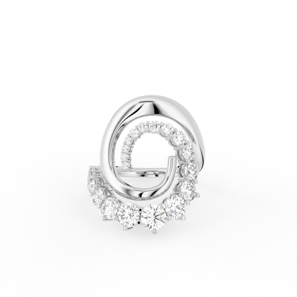 Sterling Silver Round Diamond Ring — TOP