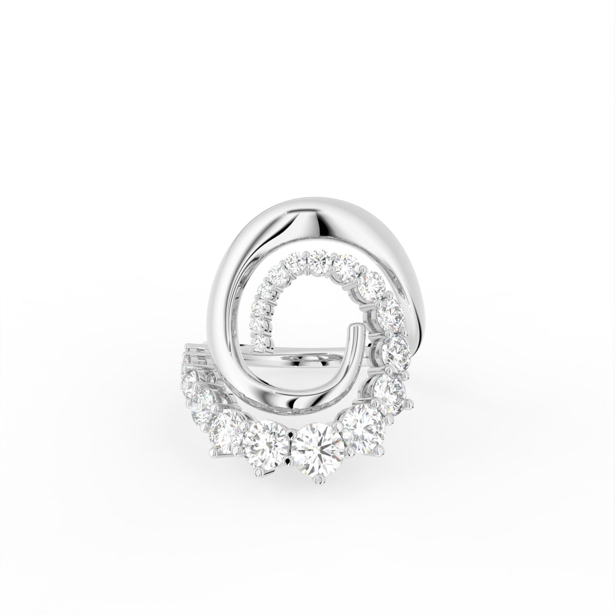 Sterling Silver Round Diamond Ring — TOP