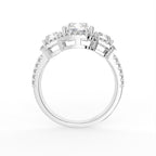 18K White Gold Halo Diamond Engagement Ring — FRONT