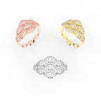 Sterling Silver Diamond Ring — 3 COLOR