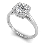 18K Halo Round Diamond Ring — 3D VIEW