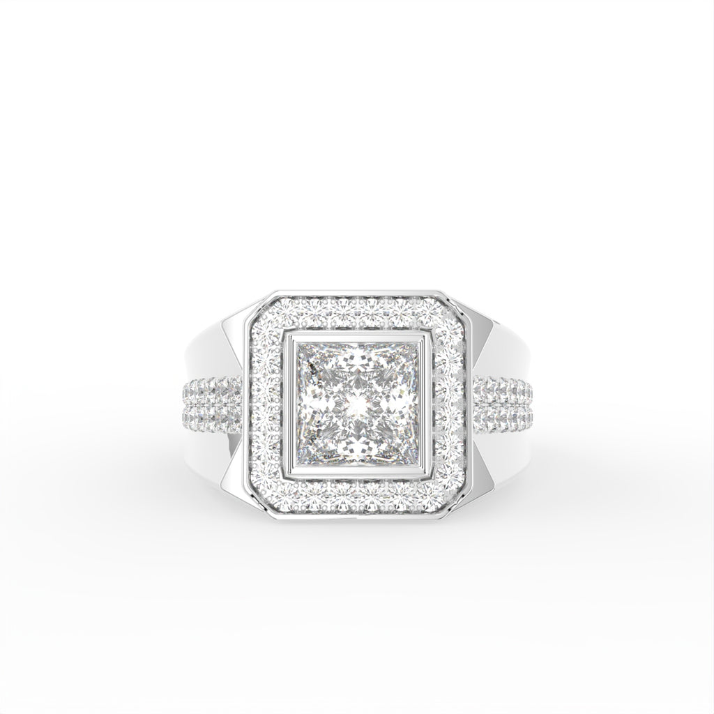 18K Bespoke Princess Diamond Ring — TOP