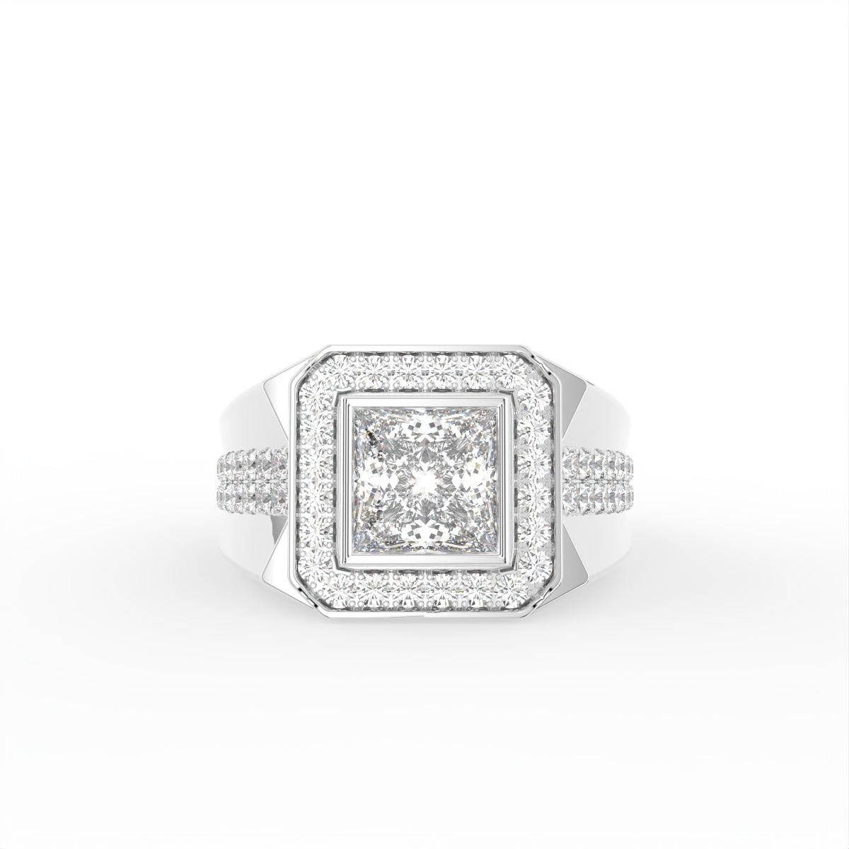 18K Bespoke Princess Diamond Ring — TOP