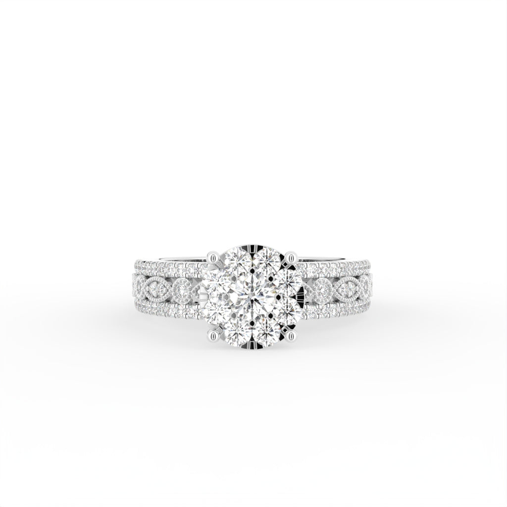 18K Round Diamond Ring — TOP