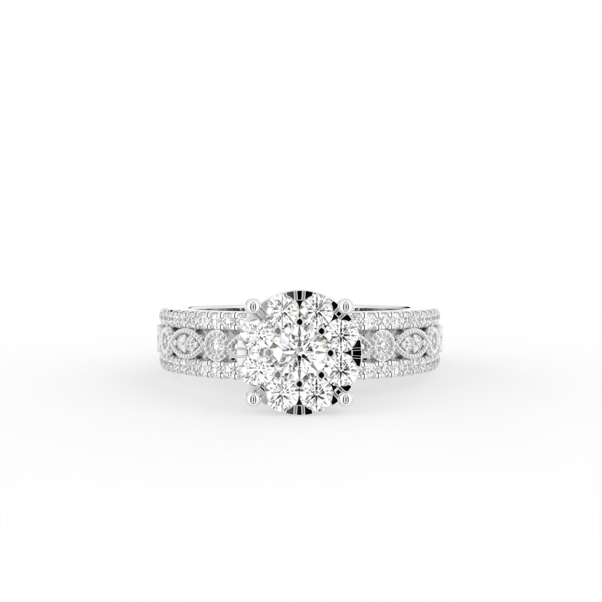 18K Round Diamond Ring — TOP