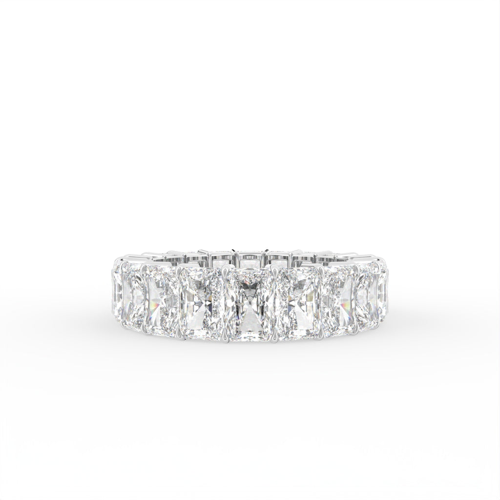 18K White Gold Radiant Diamond Eternity Ring — TOP