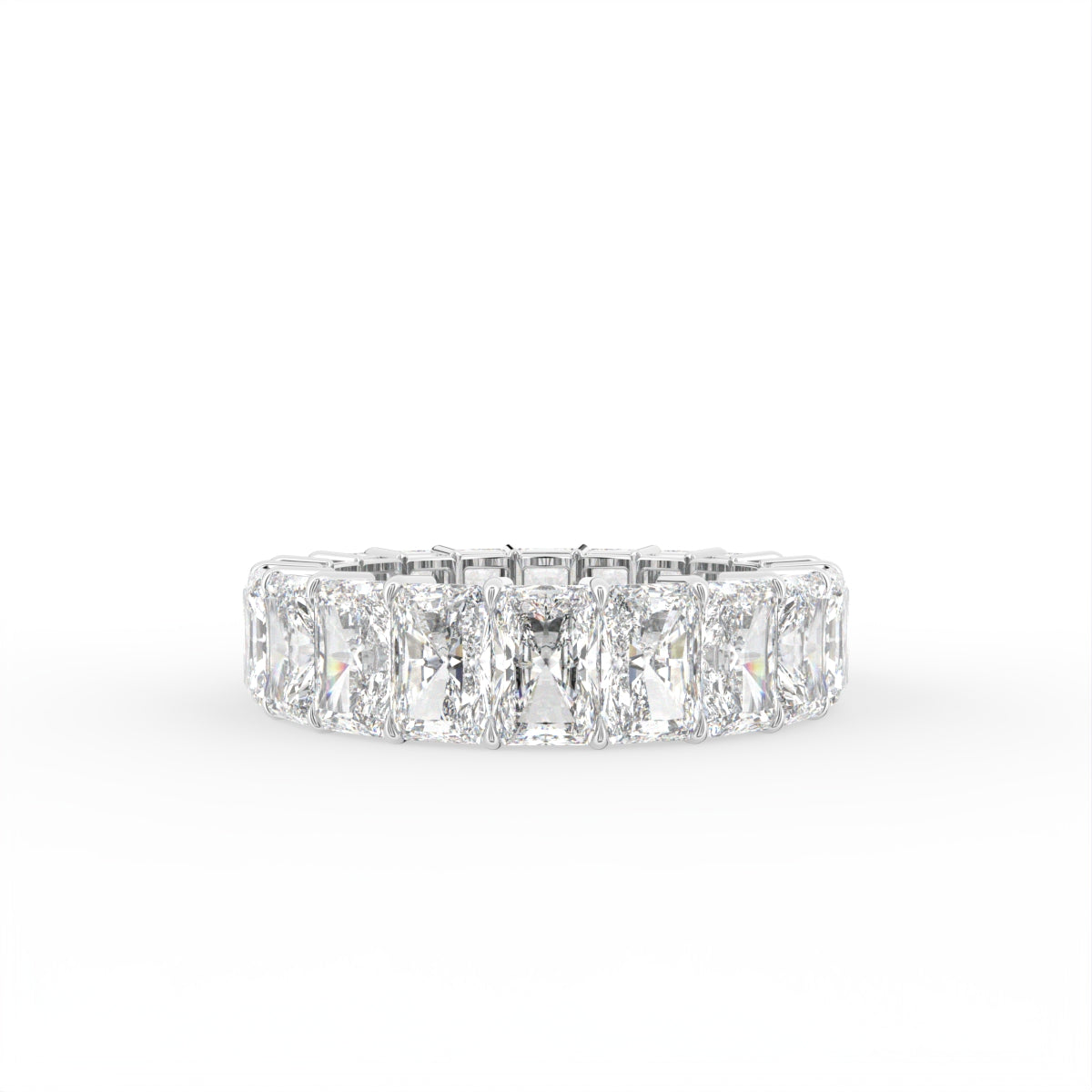 18K White Gold Radiant Diamond Eternity Ring — TOP