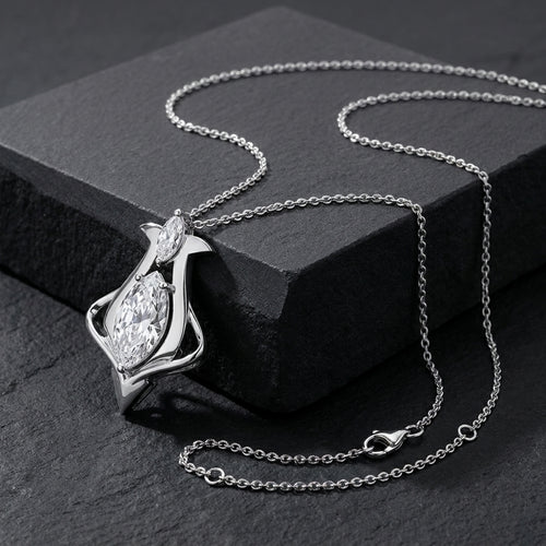14K Marquise Diamond Pendant