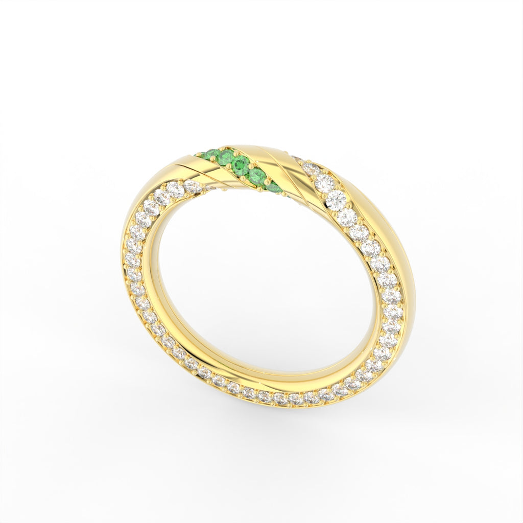 18K Band Diamond Ring — 3D VIEW