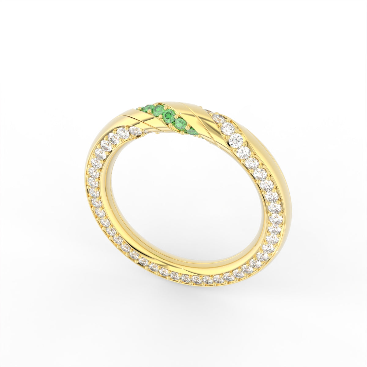 18K Band Diamond Ring — 3D VIEW