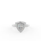 18K Halo Trillion Diamond Engagement Ring — TOP
