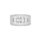 18K White Gold Eternity Emerald Diamond Ring — TOP