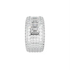 18K White Gold Eternity Emerald Diamond Ring — SIDE