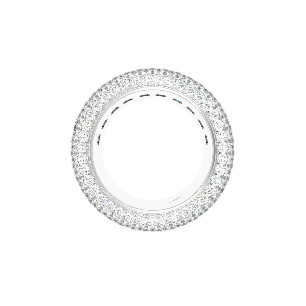 18K White Gold Eternity Emerald Diamond Ring — FRONT