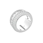 18K White Gold Eternity Emerald Diamond Ring — 3D VIEW