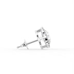 18K White Gold Halo Diamond Earrings — SIDE VIEW