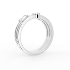 18K Triple Band Diamond Ring — 3D VIEW