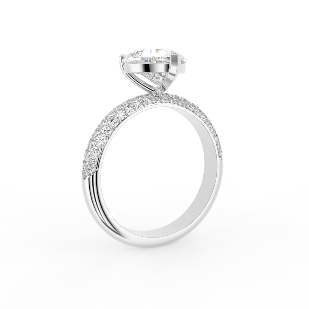 vimg:FJ6774|vimg:FJ6775|18K Solitaire Heart Diamond Engagement Ring — 3D VIEW