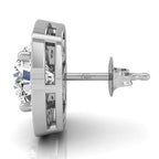 18K Halo Lab Grown Diamond Earrings — SIDE VIEW