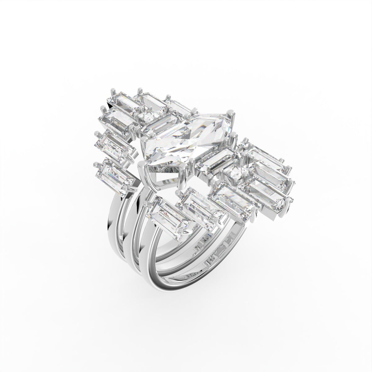 Sterling Silver Diamond Ring — IMAGE URL