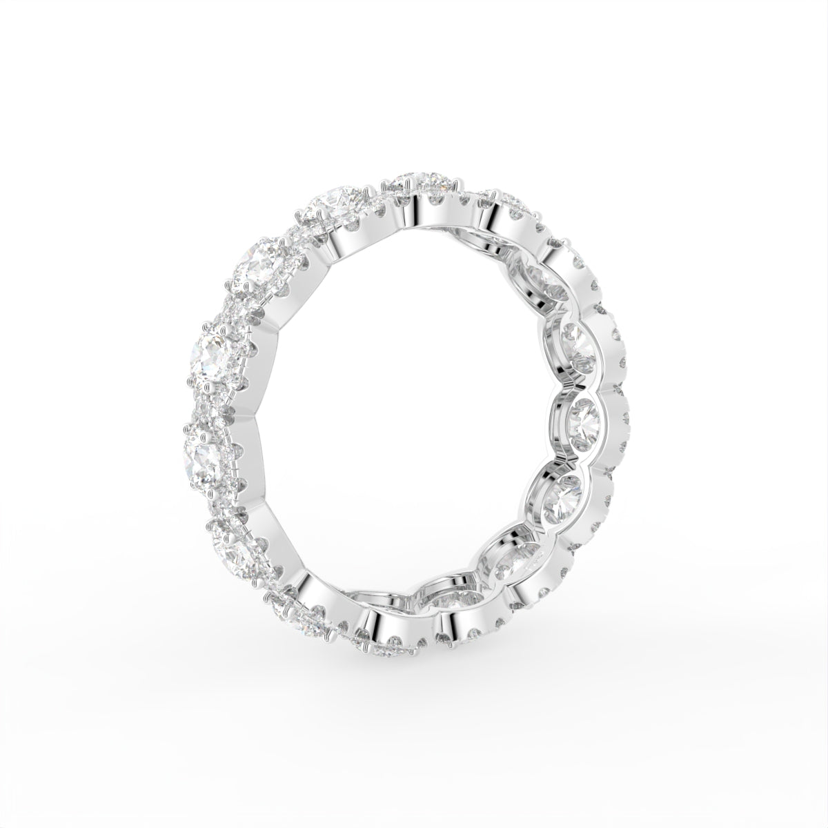 18K Full Eternity Diamond Ring — 3D VIEW