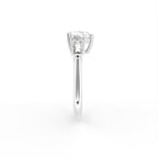 18K Trilogy Heart Diamond Ring — SIDE